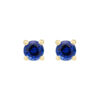 Boucles d'oreilles en or avec diamants ronds de couleur bleu saphir, créées en or jaune délicat, parfaites pour ajouter une touche élégante à toute tenue. Modèle classique avec un design épuré et sophistiqué, idéal pour des occasions spéciales ou un usage quotidien.