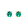 Boucles d'oreilles en or jaune avec des pierres précieuses en couleur émeraude, modèle classique, parfaites pour des occasions spéciales ou un usage quotidien. Bijoux raffinés qui ajoutent une touche d'élégance à toute tenue.