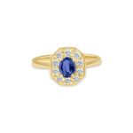 Bague saphir entourage diamant