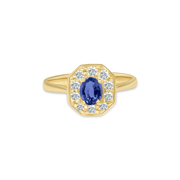 Bague saphir entourage diamant