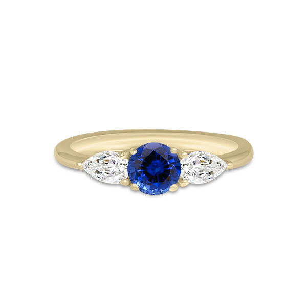 Bague trilogie saphir diamant