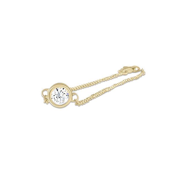 Bracelet en or avec un élégant diamant central, modèle raffiné et scintillant, parfait pour un style chic et moderne. Design minimaliste idéal pour les occasions spéciales ou un usage quotidien.