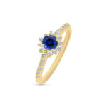 Bague entourage saphir diamant