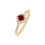 Bague entourage rubis diamant