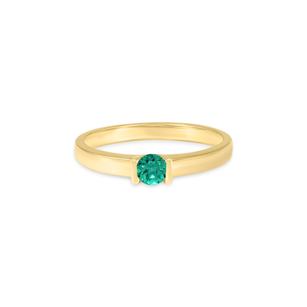 Solitaire emeraude bague de fiançailles