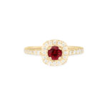 bague entourage diamant rubis