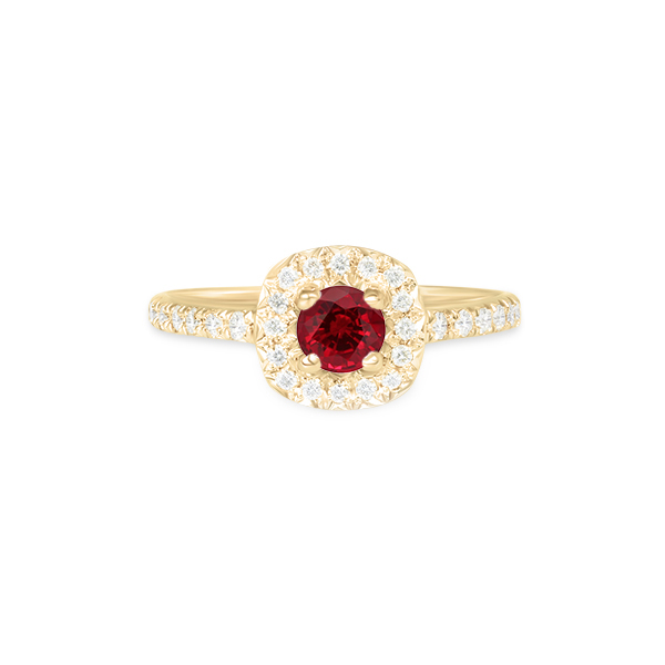 bague entourage diamant rubis