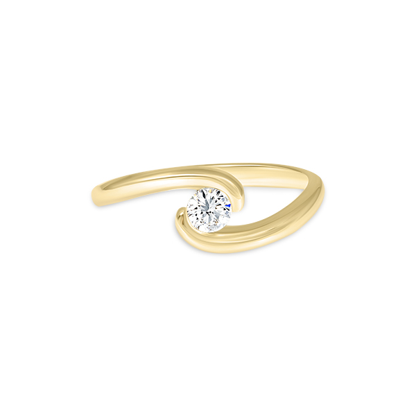 Solitaire diamant vague