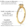 Bague en forme ronde en or blanc 18 carats avec des diamants sertis à la main