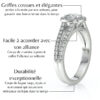 Bague en forme ronde en or jaune 18 carats avec des diamants sertis à la main