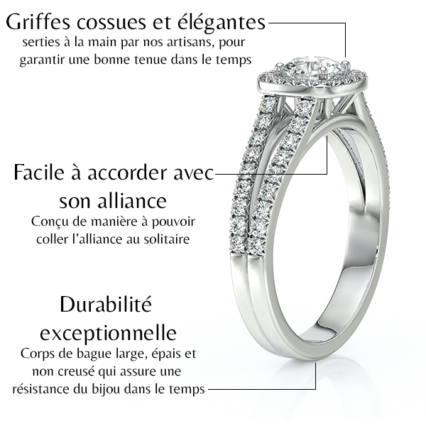 Bague en forme ronde en or jaune 18 carats avec des diamants sertis à la main