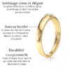 Bague en or avec sertissage élégant et corsé, présentant un anneau bombé qui accentue la beauté de la pierre. Mise en avant de la durabilité exceptionnelle grâce à un corps de bague large et épais, idéal pour un bijou raffiné et résistant dans le temps.