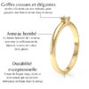 Solitaire 4 griffes avec un diamant rond serti sur une monture à corps rond en or 18 carats