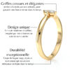 Bague en or jaune au design unique, présentant des griffes cossues et élégantes pour maintenir un diamant, soulignant sa durabilité exceptionnelle grâce à un corps de bague large et épais, parfait pour un bijou résistant dans le temps.
