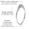 Bague en diamant avec un pavage scintillant et des griffes élégantes, conçue pour durer. Le design floral sublime la pierre centrale, tandis que le corps de la bague est large, offrant une durabilité exceptionnelle. Idéale pour un cadeau symbolique ou pour une demande en mariage.