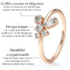Bague avec une composition de diamants de différentes formes, pour un aspect floral en or 18 carats