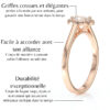 Bague de fiançailles en or rose 18 carats forme ovale avec un diamant ovale entouré de diamants ronds
