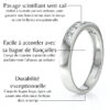 Alliance en or avec pavage scintillant serti rail, conçue pour une durabilité exceptionnelle. Facile à assortir avec une bague de fiançailles. Corps de bague large et épais assurant une résistance dans le temps et mettant en valeur le bijou. Brillance exceptionnelle réalisée à la main par des artisans pour garantir une tenue durable.