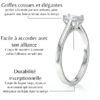 Solitaire en diamant serti de 4 griffes et une pierre taillée en émeraude, en or 18 carats