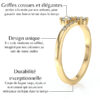 Bague toi et moi accompagnée de diamants ronds de pavage montés sur or blanc 18 carats