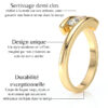 Bague en or 18 carats blanc avec trois diamants ronds sertis en demi clos sur un corps de bague ajouré