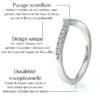 Bague en or avec pavage scintillant de diamants, design Chevron en V, alliant élégance et durabilité exceptionnelle, idéale pour accompagner toutes les bagues de fiançailles.