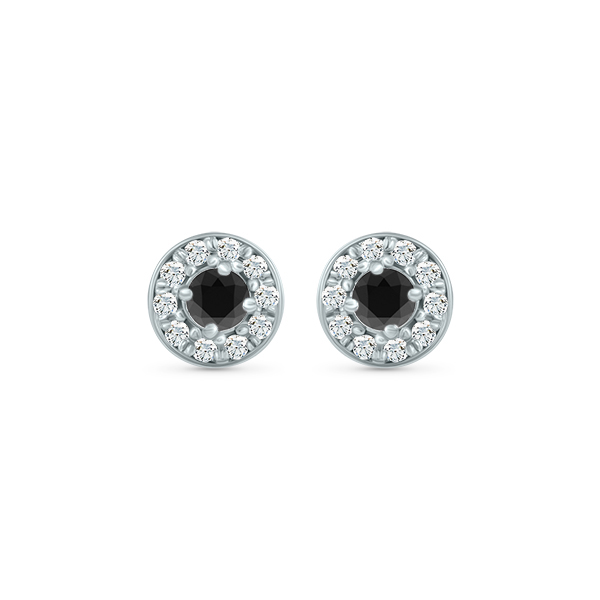 Boucles d'oreilles élégantes en argent avec un design raffiné, mettant en valeur un cristal noir central entouré de petits diamants, offrant une touche de sophistication. Idéal pour ajouter une note de glamour à n'importe quelle tenue.