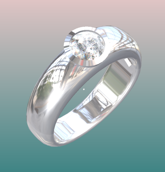 Bague en argent avec un diamant brillant, modèle moderne et élégant. Cette bague possède une monture lisse et polie, mettant en valeur une pierre centrale étincelante. Idéale pour les fiançailles ou comme bijou de luxe, elle incarne le raffinement et le style intemporel.